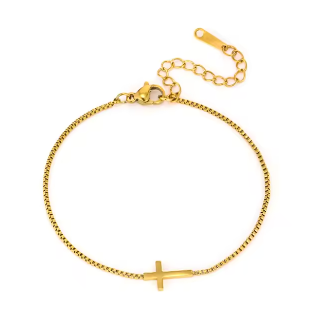 Goldenes Kreuz Armband