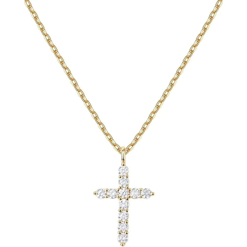 Kreuzhalskette mit kubischem Zirkonia